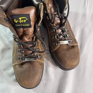 AdTec Womens Steel Toe Work Boots Brown Leather Lace Up ASTM F2413 Sz 9 Like New